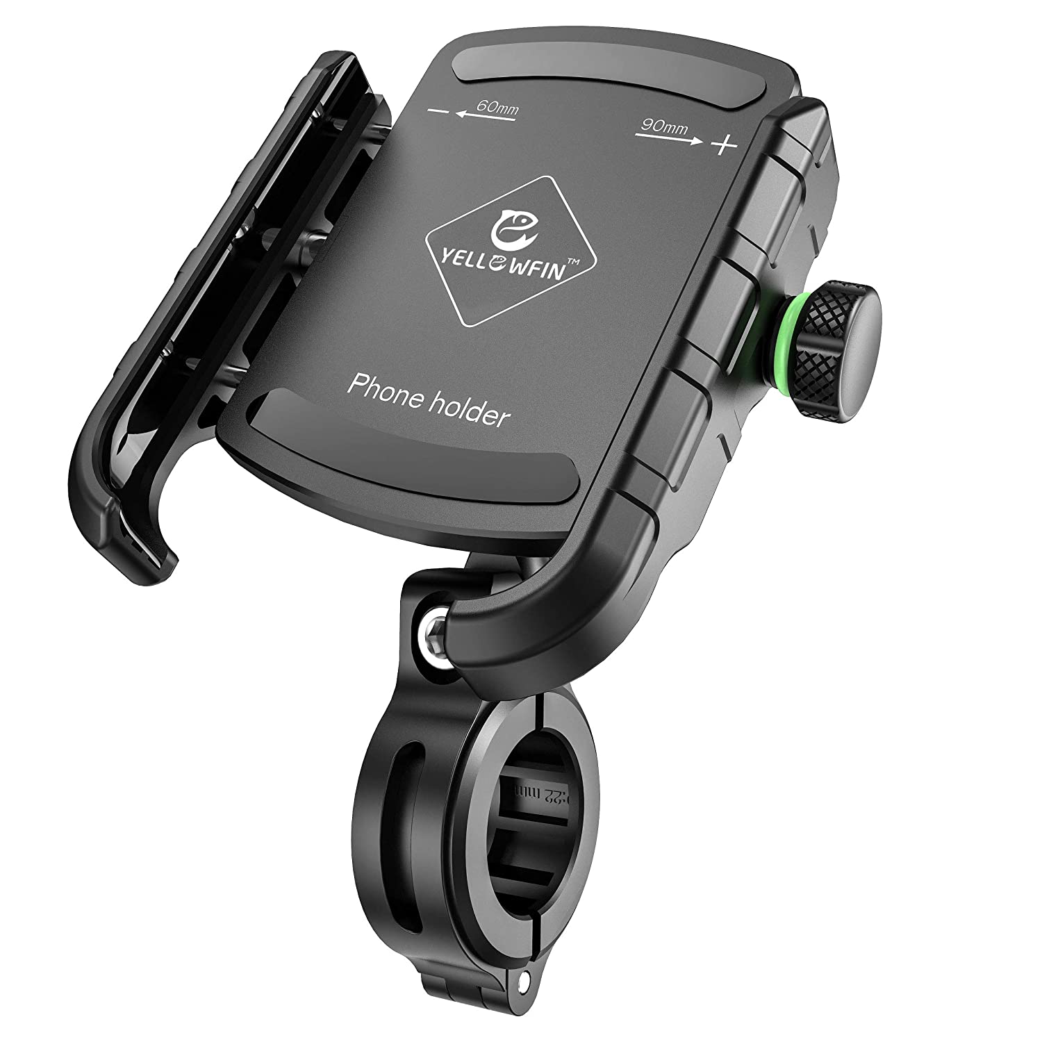 Jaw Grip Aluminium Alloy without charger 360° Rotation adjustable to Handlebar & Mirror Mount for Maps and GPS Navigation Motorcycle/Scooter/Cycle/Bicycle/ Bike Mobile Holder (Black)