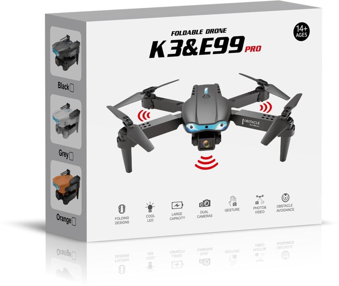 E99 Pro Double Camera Drone With Double Battery Foldable Quadcopter Altitude Hold Mobile App Control
